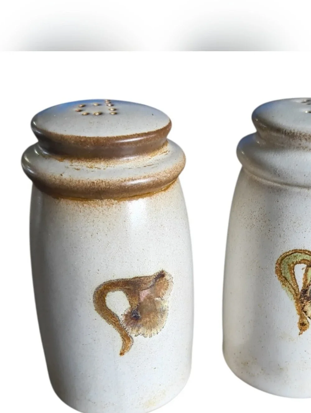 Denby-Langley Troubadour Salt & Pepper Shakers Set Hand Painted Cottage